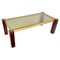 Rectangular Coffee Table in Wood, Brass and Smoked Glass, Italy, 1960s 2