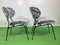 Vintage Metal Chairs with Flokati Wallpapering, 1950s, Set of 2 2