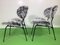 Vintage Stühle aus Metall mit Flokati Tapeten, 1950er, 2er Set 4