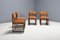 Sedie da pranzo Art Deco minimaliste in pelle di vacchetta, Paesi Bassi, anni '40, set di 4, Immagine 7
