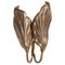 Brass Double Leaves Wall Light by Tomasso Barbi, 1960s 1