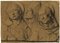 G. Cervelli, Triple Portrait of Saints in Relief, 1910er, Federzeichnung 2