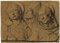 G. Cervelli, Triple Portrait of Saints in Relief, 1910s, Pen & Ink Drawing 2