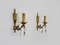 Bronze Wall Sconces with Glass Pendants, 1960s, Set of 2, Image 4