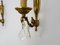 Bronze Wall Sconces with Glass Pendants, 1960s, Set of 2 7