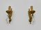 Wandleuchten aus Bronze mit Glasanhängern, 1960er, 2er Set 6