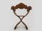 Italian Walnut Savonarola Stool, 1970s, Image 9