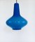 Opaline Blue Glass Pendant Lamp attributed to Massimo Vignelli for Venini Murano, Italy, 1950s, Image 8