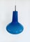 Lampe à Suspension en Verre Bleu Opalin attribuée à Massimo Vignelli pour Venini Murano, Italie, 1950s 7