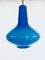 Opaline Blue Glass Pendant Lamp attributed to Massimo Vignelli for Venini Murano, Italy, 1950s 5