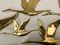 Vintage Flying Birds Brass Wall Decoration, 1960s, Set of 5 7