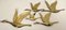 Vintage Flying Birds Brass Wall Decoration, 1960s, Set of 5 1