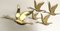 Vintage Flying Birds Brass Wall Decoration, 1960s, Set of 5 2