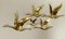 Vintage Flying Birds Brass Wall Decoration, 1960s, Set of 5 8