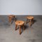 Tabourets Tripodes Scandinaves en Pin, 1960s 2