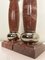 French Red Rosso Levanto Marble and Chrome Table Lamps, 1970s, Set of 2 10