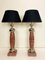 French Red Rosso Levanto Marble and Chrome Table Lamps, 1970s, Set of 2 3
