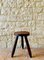 Vintage French Farmhouse Milking Stool on Tripod Legs, Image 2