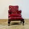 Chaise et Repose-pieds Antique en Cuir, Angleterre, Set de 2 17