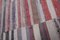 Vintage Cotton Kilim Rag Rug with Stripes 8