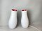 White Opal and Red Glass Asymmetric Mylonit Table Lamps by Polantis for Ikea, Set of 2, Image 1