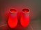 Lámparas de mesa Mylonit asimétricas de vidrio rojo y ópalo blanco de Polantis para Ikea. Juego de 2, Imagen 8