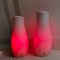White Opal and Red Glass Asymmetric Mylonit Table Lamps by Polantis for Ikea, Set of 2 9