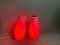 White Opal and Red Glass Asymmetric Mylonit Table Lamps by Polantis for Ikea, Set of 2 7