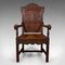 Antique Scottish Victorian Carved Oak Hall Chair, 1860s 2