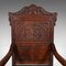 Antique Scottish Victorian Carved Oak Hall Chair, 1860s 8