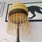 Large Art Deco Brass and Yellow Opaline Glass Table Lamp with Glass Fringe Tassels, 1940s 5