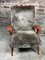 Vintage Scandinavian Armchair in Tinted Beech and Plush Fabrics, 1950s, Image 2