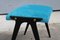 Italian Stools in Black Dyed Wood and Blue Velvet, 1950s, Set of 2 5