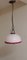German Ceiling Lamp with Pink Glass Shade, 1920s 2