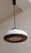 Vintage Ceiling Lamp with White and Brown Plastic Shade, 1970s, Image 3