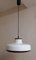 Vintage Ceiling Lamp with White and Brown Plastic Shade, 1970s, Image 2
