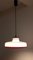 Lámpara de techo vintage con pantalla de plástico en blanco y marrón, años 70, Imagen 4