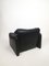 Black Leather Maralunga Armchairs attributed to Vico Magistretti for Cassina, 1970s, Set of 2, Image 11