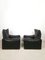 Black Leather Maralunga Armchairs attributed to Vico Magistretti for Cassina, 1970s, Set of 2 3