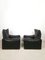 Black Leather Maralunga Armchairs attributed to Vico Magistretti for Cassina, 1970s, Set of 2, Image 3