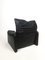 Black Leather Maralunga Armchairs attributed to Vico Magistretti for Cassina, 1970s, Set of 2 10