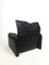 Black Leather Maralunga Armchairs attributed to Vico Magistretti for Cassina, 1970s, Set of 2, Image 10