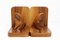 Buchstützen aus geschnitztem Holz, 1970er, 2er Set 4