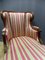 Chaise Lounge in Mahogany with Striped Fabric 11