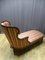 Chaise Lounge in Mahogany with Striped Fabric 4