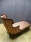 Chaise Lounge in Mahogany with Striped Fabric, Image 4