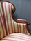 Chaise Lounge in Mahogany with Striped Fabric, Image 5