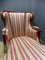 Chaise Lounge in Mahogany with Striped Fabric 6