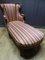 Chaise Lounge in Mahogany with Striped Fabric 12