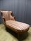 Chaise Lounge in Mahogany with Striped Fabric 2